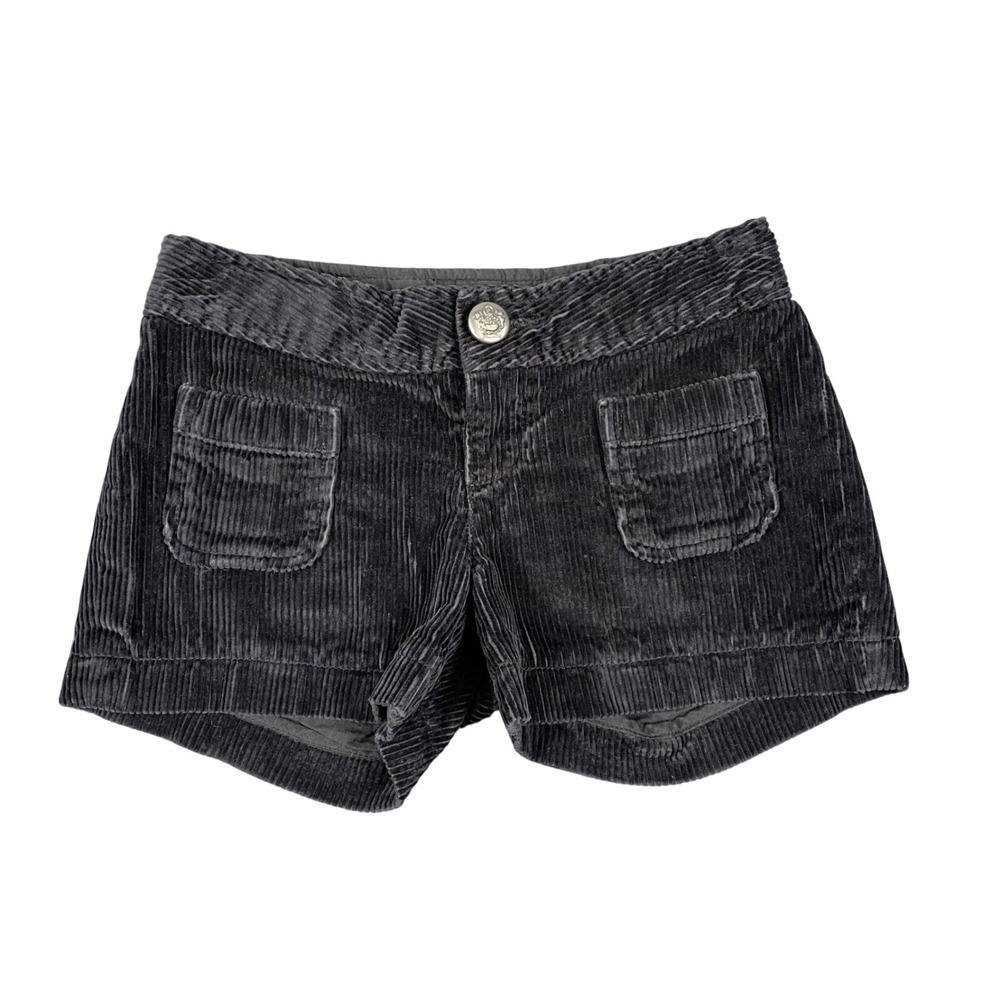 Gap Kids Girls Size 8 Charcoal Black Corduroy Shorts Adjustable Waist Cotton